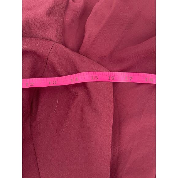 White Vera Wang Burgandy Sweatheart Neckline‎ Dress Size 6 Wedding Bridesmaid - Picture 4 of 6